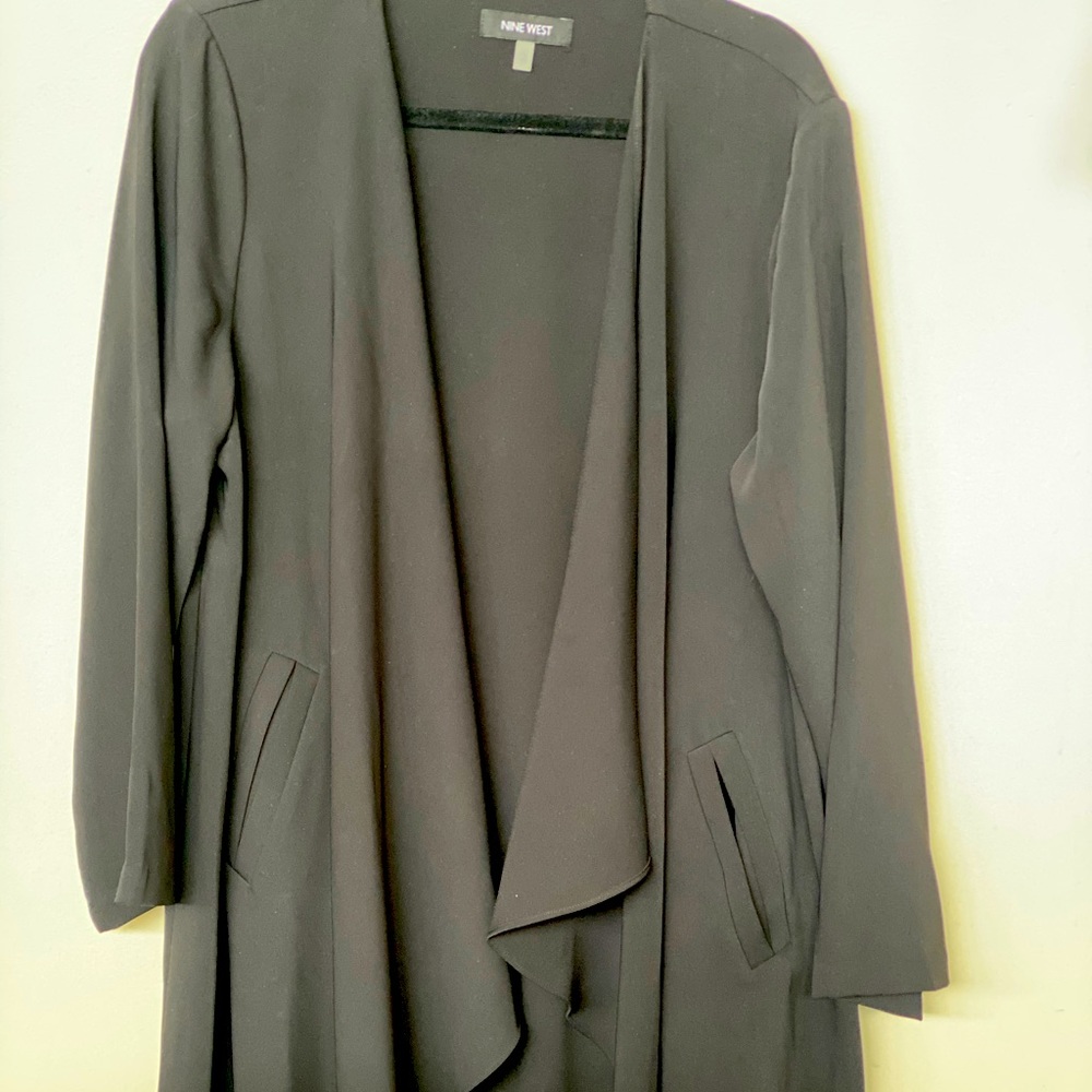 Black kimono style cardigan, Nine West size 1X.